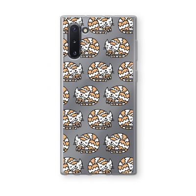 Slapende poes: Samsung Galaxy Note 10 Transparant Hoesje