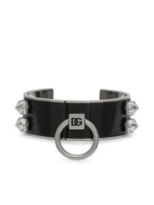 Dolce & Gabbana bracelet torque en cuir - Argent