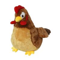 Pluche haan knuffel - 20 cm - bruin - boederijdieren kippen knuffels   - - thumbnail