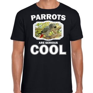 Dieren grijze roodstaart papegaai t-shirt zwart heren - parrots are cool shirt