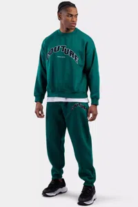 Couture Club Chenille Varsity Couture Trainingspak Heren Groen - Maat XS - Kleur: Groen | Soccerfanshop