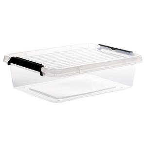 5Five opberg kist met deksel - Clip Box - 8,5 liter - 39 x 29 x 12 cm - kunststof - transparant