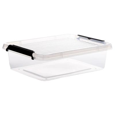 5Five opberg kist met deksel - Clip Box - 8,5 liter - 39 x 29 x 12 cm - kunststof - transparant