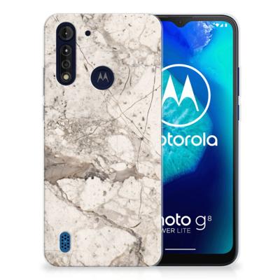 Motorola Moto G8 Power Lite | TPU | Siliconen hoesje | Marmer Beige