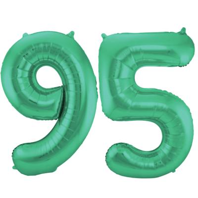 Folat Verjaardag Leeftijd folieballon - 95 jaar - groen - 86 cm - cijferballon groot Folat Verjaardag Leeftijd folieballon - 95 jaar - groen - 86 cm - cijferballon groot