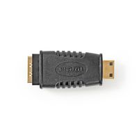 HDMI-Adapter | HDMI Mini-Connector | HDMI Female | Verguld | Recht | ABS | Zwart | 1 Stuks | Blister