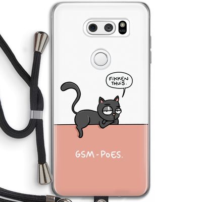GSM poes: LG V30 Transparant Hoesje met koord