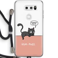 GSM poes: LG V30 Transparant Hoesje met koord