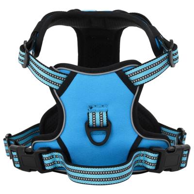 VidaXL Hondentuigje met riem en halsband verstelbaar l blauw