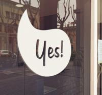 Sticker tekst Yes