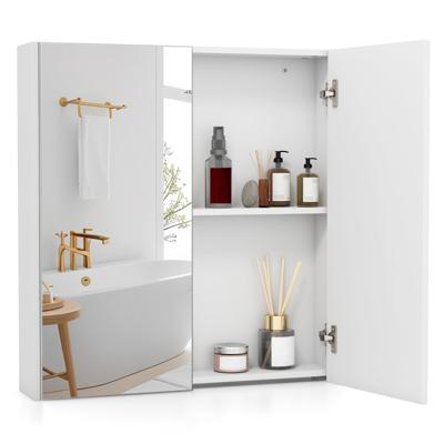 Badkamer Spiegelkast Wandkast met met Spiegel Ruimtebesparende Badkamerkast Opbergkast voor Woonkamer Slaapkamer Wit