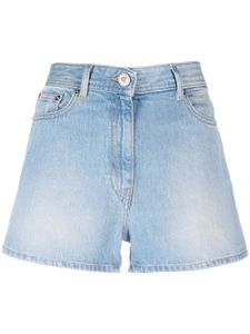 Versace short en jean Butterflies à taille haute - Bleu