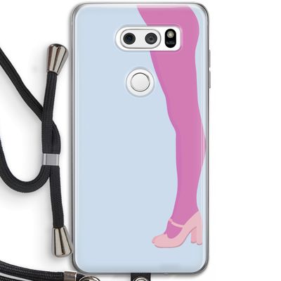 Pink panty: LG V30 Transparant Hoesje met koord
