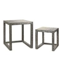 Bijzettafel Gift Decor BIG-S3603676 Grijs Parelmoer 42,5 x 61 x 60 cm (2 Onderdelen) (2 Stuks)