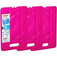 Koelelementen 200 gram - 3x - 11 x 16 x 1.5 cm - roze - voor koelbox en koeltas