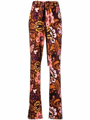 La DoubleJ pantalon évasé à taille ceinturée - Rouge