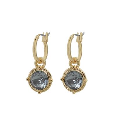 Biba Hang Oorbellen Goud met Swarovski Steentje Bl. Diamond