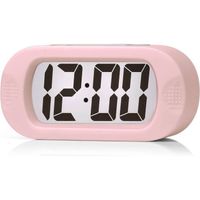 JAP AP17 digitale wekker - Stevige alarmklok - Met snooze en verlichtingsfunctie - Rubber - Pastelle roze - thumbnail