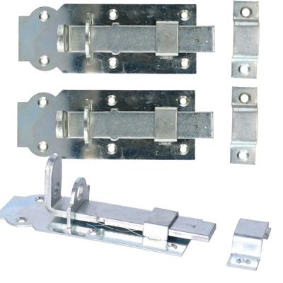 Deltafix schuifslot/hangslotschuif - 3x - 14 x 4.5cm - zilver verzinkt staal - deur - schutting - he