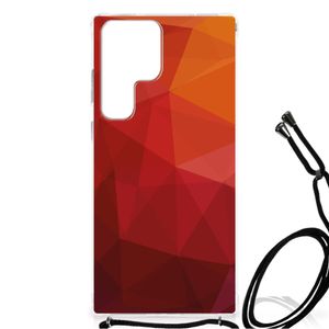 Shockproof Case voor Samsung Galaxy S23 Ultra Polygon Red