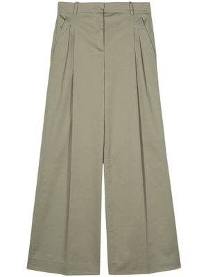 Kiton pantalon en popeline à coupe ample - Vert
