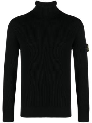 Stone Island pull à patch Compass - Noir