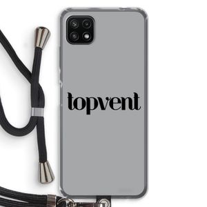 Topvent Grijs Zwart: Samsung Galaxy A22 5G Transparant Hoesje met koord