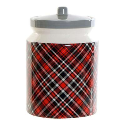 Tin DKD Home Decor Zwart Rood Grijs 15 x 15 x 22 cm