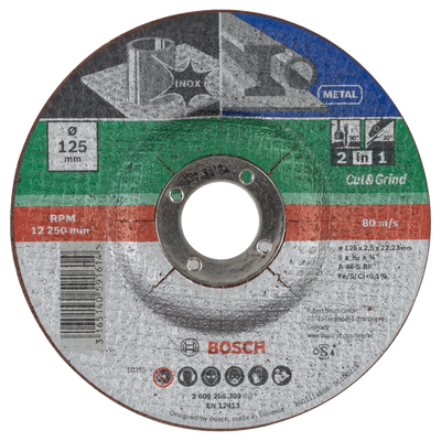 Bosch Accessoires Doorslijpschijf 2 In 1 Metaal+Inox, 125 X2,5 Gebo - 2609256309
