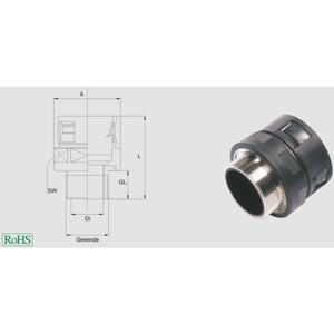 Helukabel 920233 HSSV MG M Slangbevestiging Grijs M25 Recht 1 stuk(s)