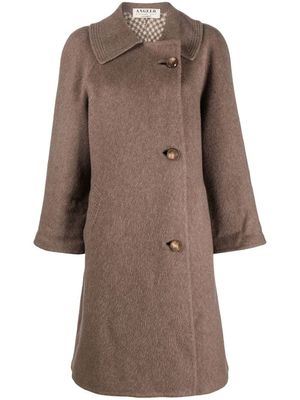 A.N.G.E.L.O. Vintage Cult manteau en laine à simple boutonnage (années 1970) - Marron
