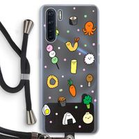 Happy bento friends: Oppo A91 Transparant Hoesje met koord