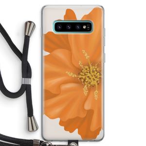 Orange Ellila flower: Samsung Galaxy S10 Plus Transparant Hoesje met koord