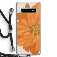 Orange Ellila flower: Samsung Galaxy S10 Plus Transparant Hoesje met koord