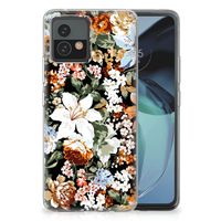 TPU Case voor Motorola Moto G72 Dark Flowers - thumbnail