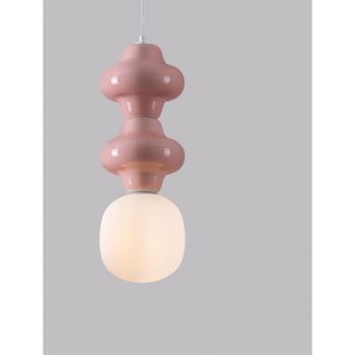 Lyora HanglampClio M roze keramiek met wit glas - 9009114