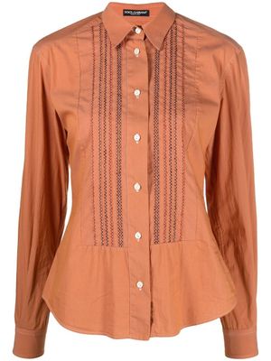 Dolce & Gabbana Pre-Owned chemise à coutures contrastantes (années 2000) - Orange