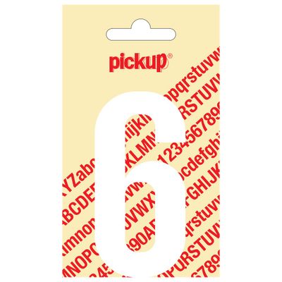 Plakcijfer Nobel 90 mm wit 6