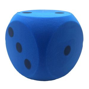 Grote schuimrubberen dobbelsteen blauw 16 cm