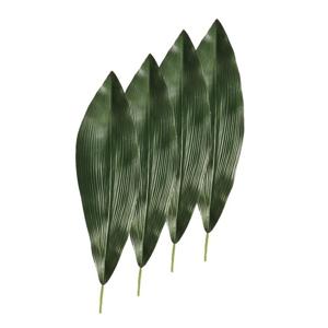 Kunst Aspidistra blad - 4x - 75 cm - donkergroen - kunstplant bladeren/stelen