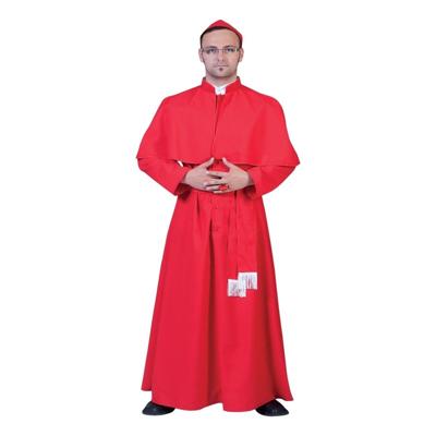 Funny Fashion carnaval Kardinaal verkleed kostuum - rood - met solideo - heren