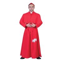 Funny Fashion carnaval Kardinaal verkleed kostuum - rood - met solideo - heren