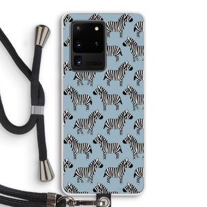 Zebra: Samsung Galaxy S20 Ultra Transparant Hoesje met koord