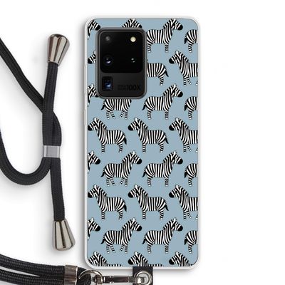 Zebra: Samsung Galaxy S20 Ultra Transparant Hoesje met koord