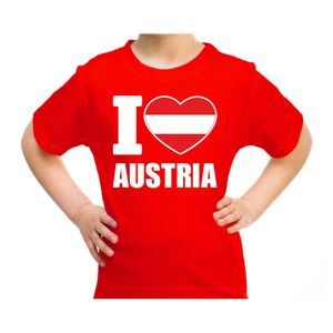 I love Austria t-shirt Oostenrijk rood voor kids