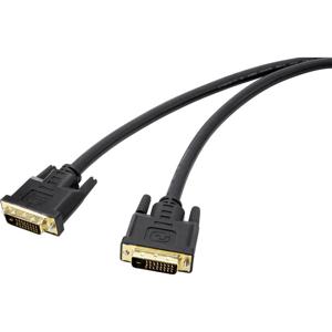 Renkforce RF-4680662 DVI-kabel DVI Aansluitkabel DVI-D 24+1-polige stekker, DVI-D 24+1-polige stekker 7.50 m Zwart Vergulde steekcontacten