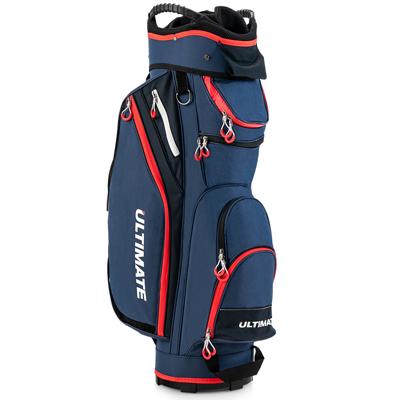 Golfbag met Standaard 14 Aparte Compartimenten 8 Vakken Regenhoes Lichtgewicht om te Dragen Grote Capaciteit Marineblauw