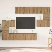 Tv-meubelset 8 pcs artisanaal eikenkleurig 80 x 30 x 30 cm