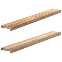 Vensterbanken 2 st onbehandeld 120x15x2 cm massief eikenhout