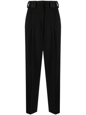 Moschino pantalon court à taille haute - Noir
